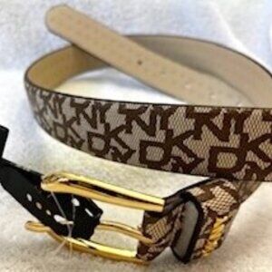 DKNY "Light Khaki" logo belt NWT Size L/XL